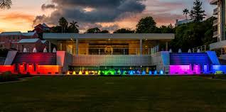 Bacardi Fountain Lights Up In Rainbow Colours Fountain Lights Rainbow Colors Bacardi