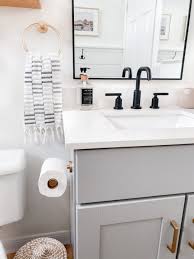 If you've ever tried to carve out more storage space in a tiny bathroom, you know that it's a seemingly impossible task. Small Bathroom Remodel Ideas Befor And After Domestic Blonde Small Bathroom Remodel Update Small Bathroom Bathroom Remodel Idea