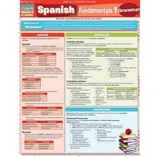 Quickstudy Bar Chart Spanish Fundamentals 1 Grammar