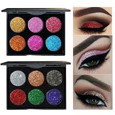 6 Colors Makeup Eyes Glitter Diamond Shining Eye Shadow Gold Color Pigments Waterproof Shimmer Eye Shadow Make U Colorful Eyeshadow Glitter Eyeshadow Eyeshadow