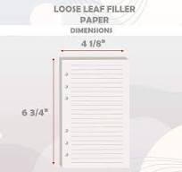 80 Sheets of 6-Ring A6 Refill Paper for Binders Planners, 6 Hole Lined  Paper, 6.75" x 4.125" Refillable Loose Leaf Binder Notebook Diary Traveler  ...