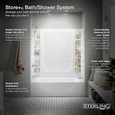 Sterling Store 30 In W X 60 In H 3 Piece Direct To Stud Alcove Wall Surround In White 71474700 0 The Home Depot