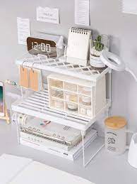 1pc Desktop Storage Rack Shein Usa Study Room Decor Study Desk Decor Room Inspiration Bedroom