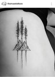 Trees And Mountains Tattoo Hiking Tattoo Tattoos Small Tattoos