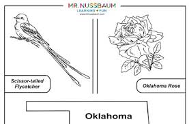 Color the shield tan and red and the branch green. Mr Nussbaum Oklahoma Flag Outline