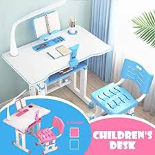 Kids Desk And Children Chair Set Height Adjustable Study Table And Chair Set Childs Desk W Lamp Sch Kids Table And Chairs Desk And Chair Set Kids Study Table