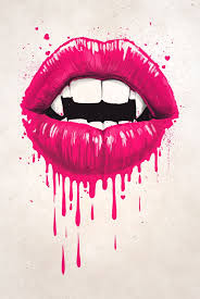Vampire Lips Art Print By Nikkor X Small Vampire Lips Lips Painting Lips Art Print