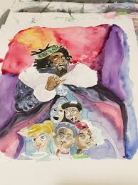 All orders are custom made and most ship worldwide within 24 hours. Tried To Paint A Watercolor J Cole Album Cover For My Son S Room Constructive Criticisms Welcome Pics