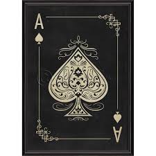 Black And Gold Art Prints Ace Of Spades White On Black Framed Print Wall Art Seni