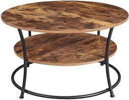 Sofatisch barberino aus holz massiv im italienischen design. Amazon De Vasagle Couchtisch Rund Wohnzimmertisch Sofatisch Mit Ablage Einfacher Aufbau Metall