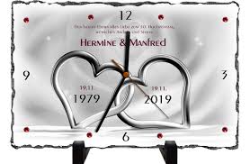 40 Hochzeitstag Originelles Geschenk Schieferuhr Oder Schieferbild