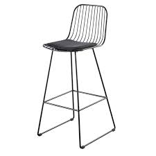 Chaise De Bar En Metal Et Coton Noirs Huppy Maisons Du Monde En 2020 Chaise Bar Coton Noir Tabouret Cuisine