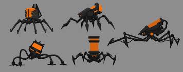 Spider Robot Thumbnails Nagy Norbert On Artstation At Https Www Artstation Com Artwork Yabg6p Spider Robot Robot Robot Art