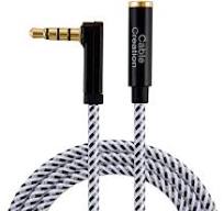 CableCreation Headphone Extension Cable, 90 Degree TRRS 3.5mm Male to  Female Audio Extension Cable 4-Conductor(Microphone) for Car ...