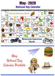 May National Day Calendar Free Printable Always The Holidays In 2020 National Day Calendar May National Days National Day
