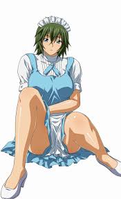 kyocho chuukou, ikkitousen, highres, 00s, 1girl, female focus, green hair,  short hair, sitting, solo - Image View - | Gelbooru - Free Anime and Hentai  Gallery