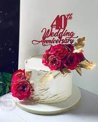Red is the traditional color for a 4oth wedding anniversary. 850 40th Or Ruby Wedding Anniversary Cakes Ideas In 2021 Cake Wedding Cakes Beautiful Cakes