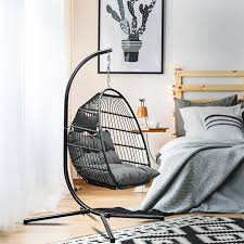 Buy the best and latest hanging chair stand on banggood.com offer the quality hanging chair stand on sale with worldwide free shipping. Hanging Folding Basket Chair Patio Furniture Indoor Outdoor Hammock Chair With Stand Cushion Swing Chair Rattan Chairs Patio Swings Aliexpress