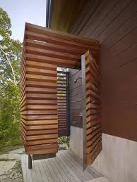 Speakman Outdoor Shower Contemporary Patio And Deck Horizontal Slat Fence Louvers Outdoor Shower Wood Outdoor Shower Enclosure Outdoor Shower Outdoor Bathrooms
