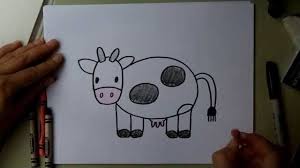 Watch This Youtube Video And See How I Draw A Cow What Do You Think Pretty Easy Cow Farm Draw Vi Cartoon Drawing Tutorial Cow Drawing Drawing Tutorial