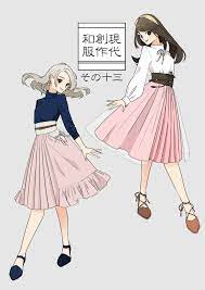 花月 on アニメの服装 ファッションデザイン画 女の子イラスト