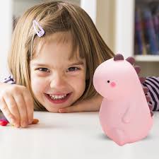 WIFKLSIIPG Cute Pet Cute Dinosaur Pat Light Decompression Presents Colorful  Atmosphere Light Sleep Night Light(Pink)