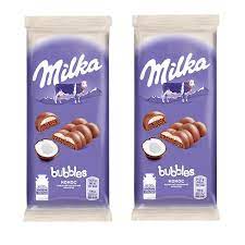 Ukrainian Sweets Milk Chocolate Bars MILKA Bubbles Bubbly Coconut 2PCS  x97grams | eBay
