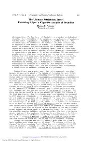 Pdf The Ultimate Attribution Error Extending Allport S Cognitive Analysis Of Prejudice
