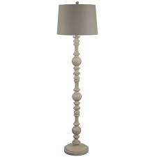 Dsi Lighting 61 In Shabby White Floor Lamp With Gray Round Lamp Shade Ds18616 The Home Depot
