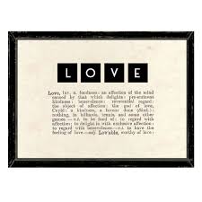 East Of India Vintage Style Love Artwork With Dictionary Definition And Letter Blocks Word Wall Art Block Lettering Lettering