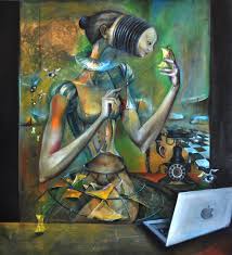 The Seeker Of Sin 80 85 Cm Oil Painting On Canvas The Seeker Of Sin Surrealistic Painting By Georgia Arti Oil Painting On Canvas Painting Artwork Online