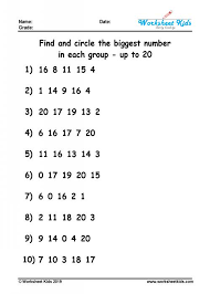 These kindergarten worksheets provide additional counting practice by asking students to fill in the missing numbers. Circle The Biggest Number Worksheet Free Printable Pdf