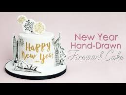 New Years Hand Drawn Landmarks Fireworks Cake Tutorial Sketch Style Youtube Fireworks Cake Cake Tutorial How To Draw Hands