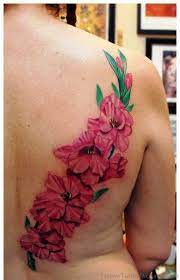 Graceful Gladiolus Flower Tattoo On Back Gladiolus Flower Tattoos Gladiolus Tattoo Birth Flower Tattoos