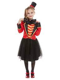 40 Red And Black Deluxe Ringmaster Girl Child Halloween Costume With Jacket And Headband Medium In 2021 Ringmaster Costume Halloween Costumes For Girls Girl Costumes