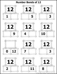 Number Bonds To 12 Free Math Worksheets Number Bonds Worksheets Number Bonds Kindergarten Math Numbers