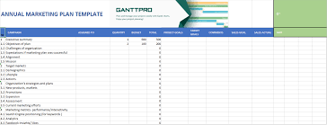 annual marketing plan template free download excel template