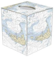 Tb2721 Nantucket Nautical Chart Tissue Box Cover