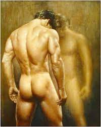 Desnudo Gay Retrato Masculino Pintura al óleo Hombre Joven en el baño  Pintura sobre Lienzo Impresión sobre Lienzo Arte de la pared-50x70cm Sin  Marco : Amazon.com.mx