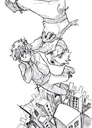 Crossover Boku No Hero Academia X Vocaloid Characters Midoriya Izuku Katsuki Bakugou My Hero Coloring Pages My Hero Academia