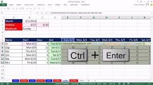 Excel Magic Trick 1126 Populate Calendar With X Based On Start End Weekend Holiday Dates Youtube