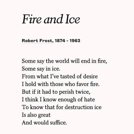 Analysis of Robert Frost's poem Fire and Ice