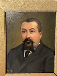 Portraits Oil On Canvas Mr. And Mrs. Signed Gun...