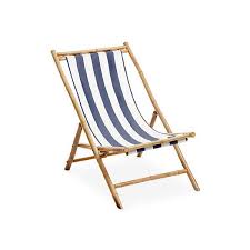 Bamboo Lounge Chair White Blue Stripe Outdoor Beach Chairs Blue Dining Chair Outdoor Dining Furniture Outdoor Furniture