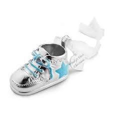 Personalized Boy Baby Bootie 3d Ornament Add Your Message Silver Baby Gifts Baby Gifts Baby Feet