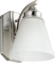 Sunlite 45055 8" Modern Bell Vanity Wall Mount Light Fixture, Medium E26  Base, A19 Bulb Required (100W Max), Bathrooms, Powder Rooms, Frosted Glass  ...