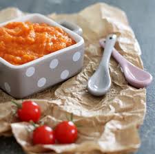 Petite Puree De Patate Douce Et Tomates Cerises Avec Images Puree Patate Douce Patate Douce Recette Babycook