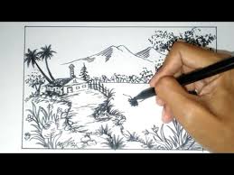 Menggambar pemandangan, mewarnai, menggambar pemandangan mudah, mewarnai gradasi, mewarnai dengan crayon step by step tutorial mewarnai pemandangan alam ini merupakan salah satu bonus suplemen untuk buku panduan lengkap. Menggambar Pemandangan Alam Pedesaan Youtube