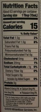 By comparison, whole milk has 146 calories per cup, or 9 calories per tbsp. Silk Dairy Free Half Half