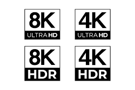 4k 8k Ultra Hd And Hdr Logo Set Logo Set Creative Market Infographic Templates